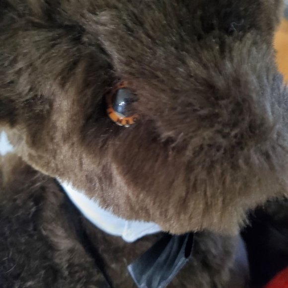 Vermont Teddy Bear Dark Brown with I love You Heart and Tux Tie and Collar - Picture 5 of 8